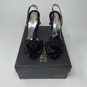 Badgley Mischka Black Lanah Open-Toe Pumps Size 7.5